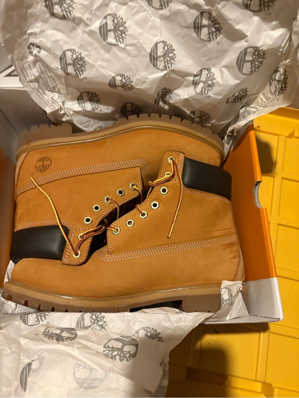 Timberland Wheat Nubuck Ankle Work Boots with Black Collar